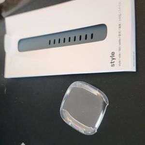 Fitbit Versa 4 protectors and large waterfall blue band replacement